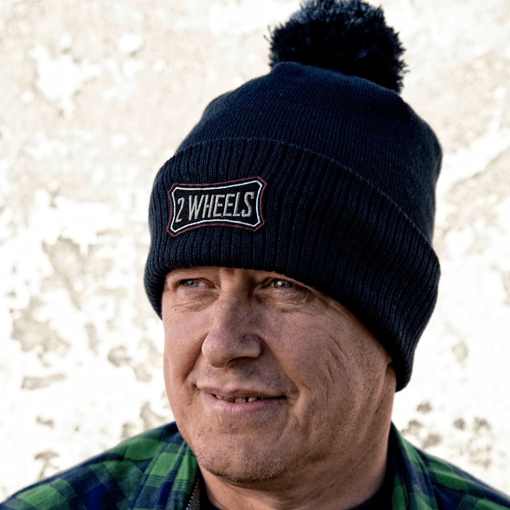 Red Torpedo 'Two Wheels' Navy Blue Bobble Hat - Red Torpedo